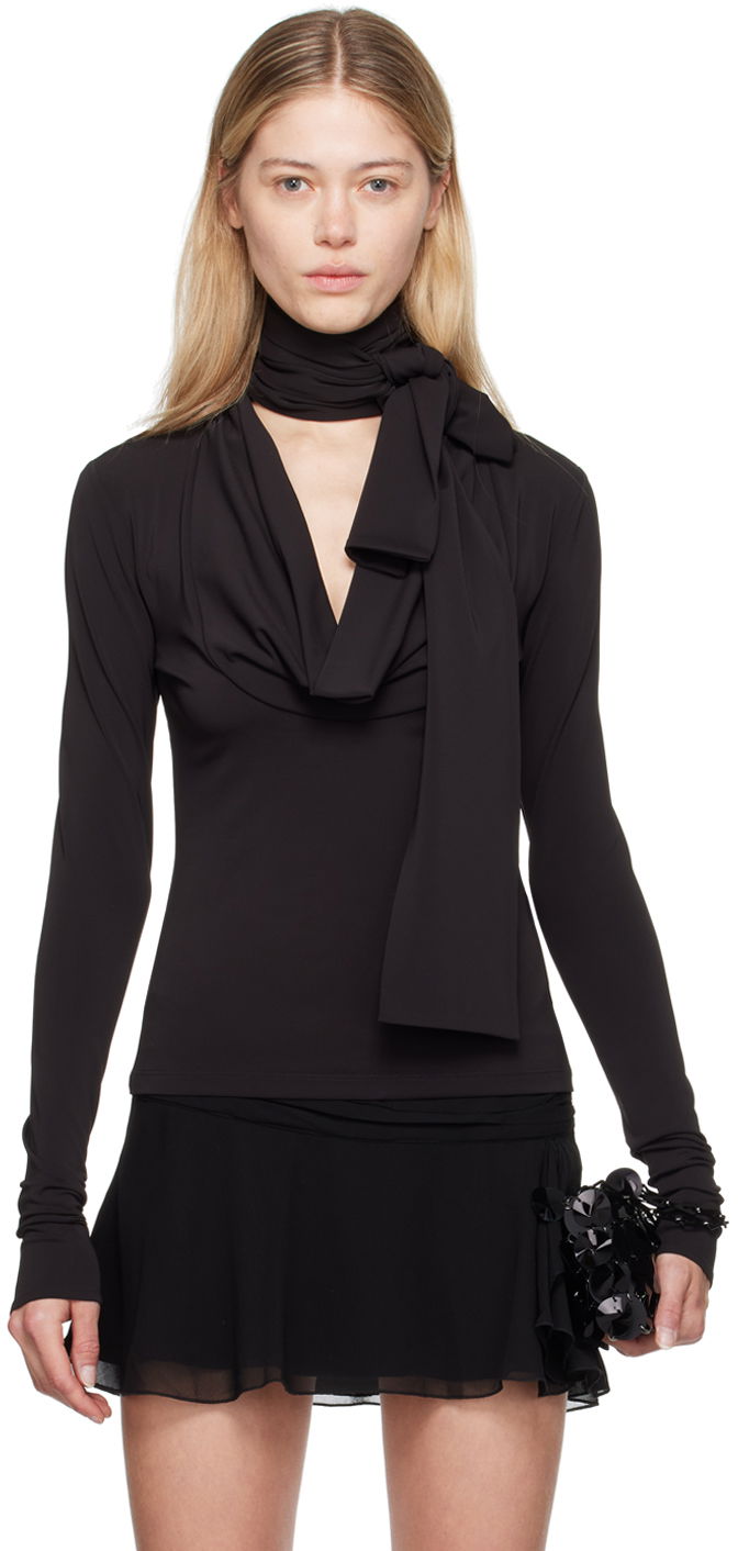 Kjol Blumarine Blumarine Cowl Neck Long Sleeve Top Svart | A422C286A