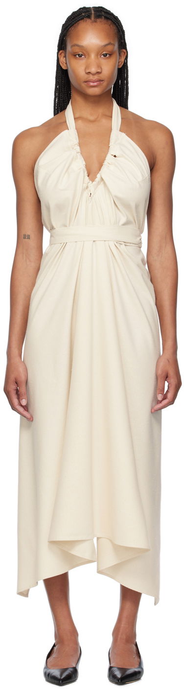 Klä Baserange Baserange Node Halter Neck Maxi Dress Beige | DRNO-WS-SU24, 0