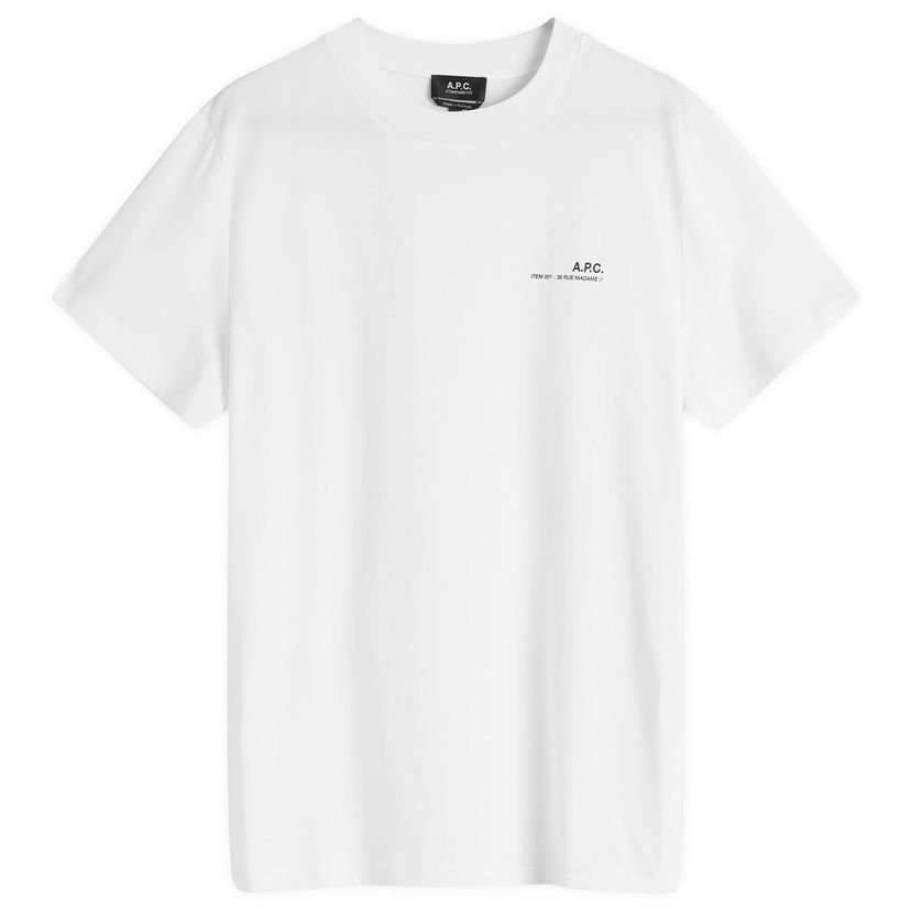T-shirt A.P.C. Item Logo T-Shirt Vit | COHBO-M26404-TAG