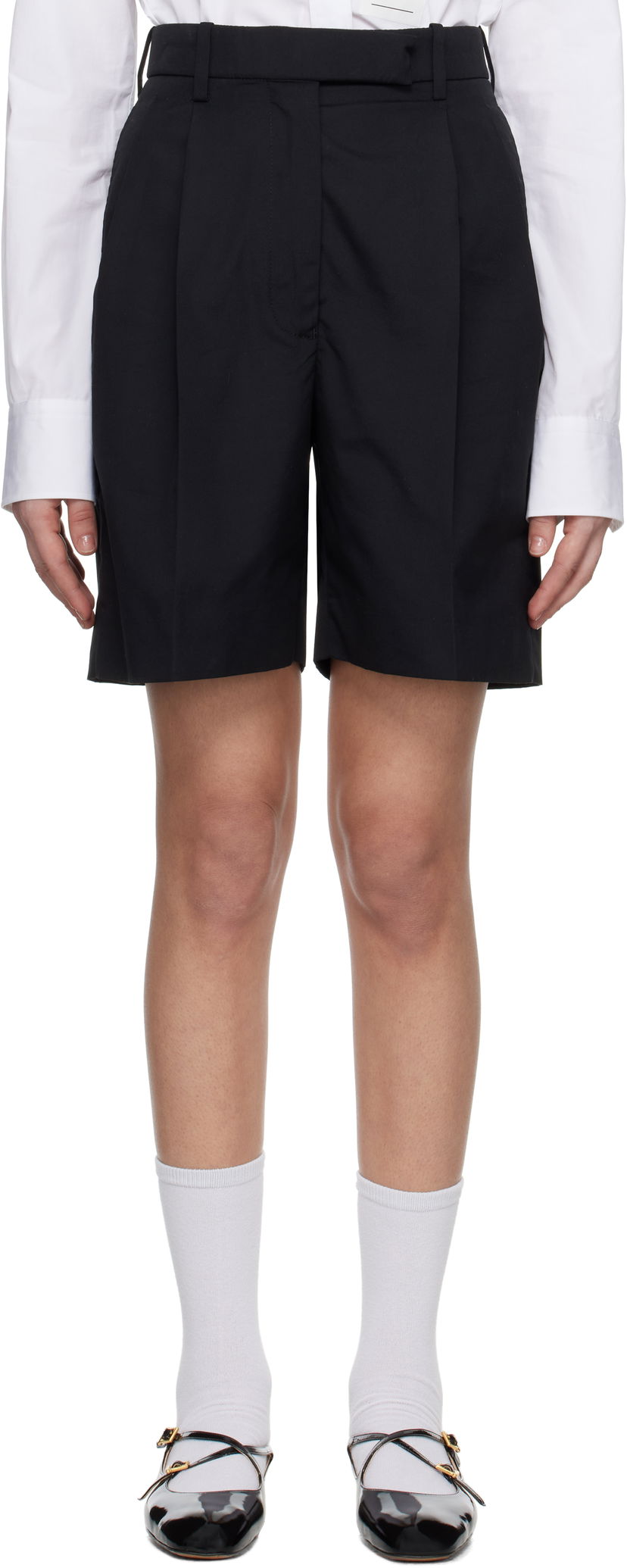 Shorts Thom Browne Thom Browne Typewriter Cloth Double Pleat Shorts Svart | FTC501U-04502