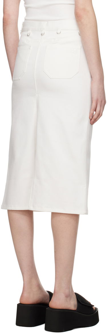 Kjol Courrèges Courrèges Multiflex Denim Button-Front Skirt Vit | 124DJU155DE0022, 2