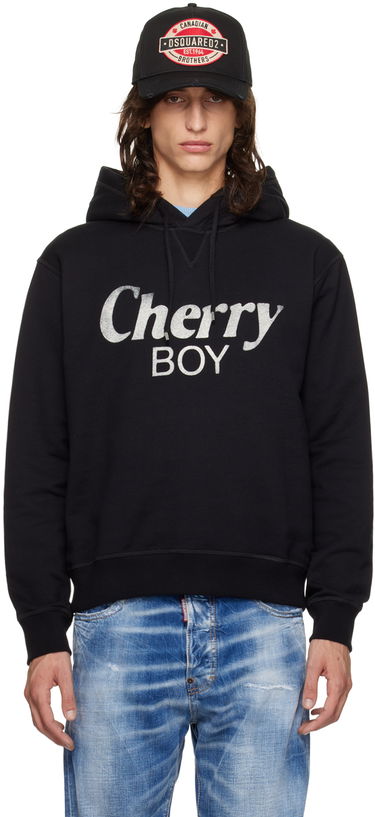 Sweatshirt DSQUARED2 Dsquared2 'Cherry Boy' Hoodie Svart | S71GU0670_S25551, 0