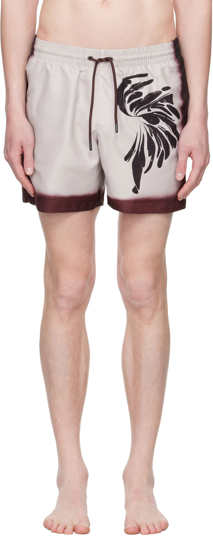 Badkläder Dries Van Noten Dries Van Noten Printed Swim Shorts Beige | 251-082500-1433