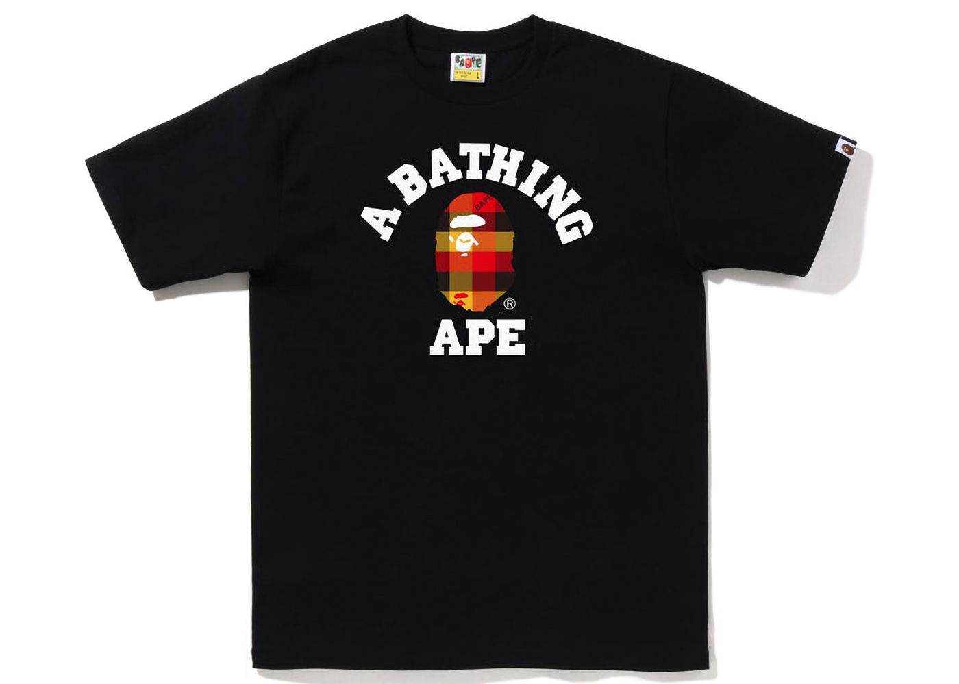 T-shirt BAPE Block Check College Tee Svart | 1I80-110-032, 0