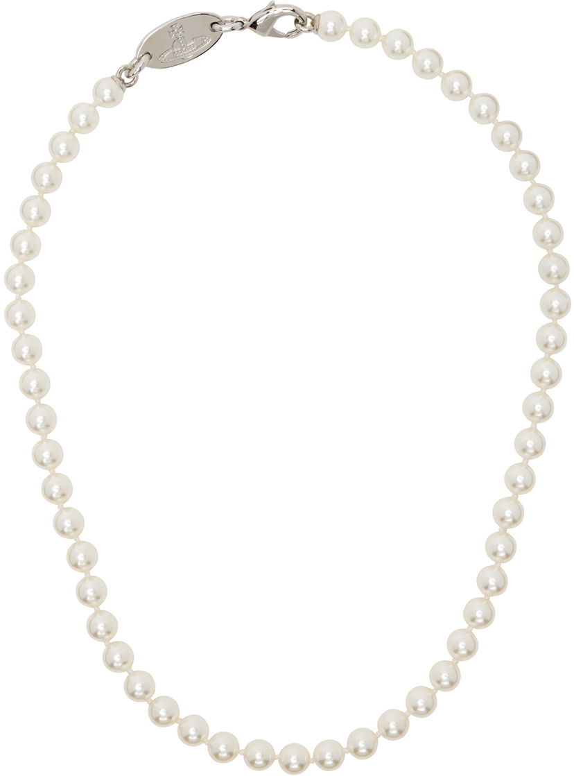 Halsband Vivienne Westwood Vivienne Westwood Stuart Pearl Necklace Vit | 63010087-02P155-IM