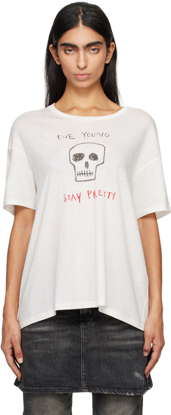 T-shirt R13 R13 'Die Young Stay Pretty' T-Shirt Vit | R13WK141-K114B