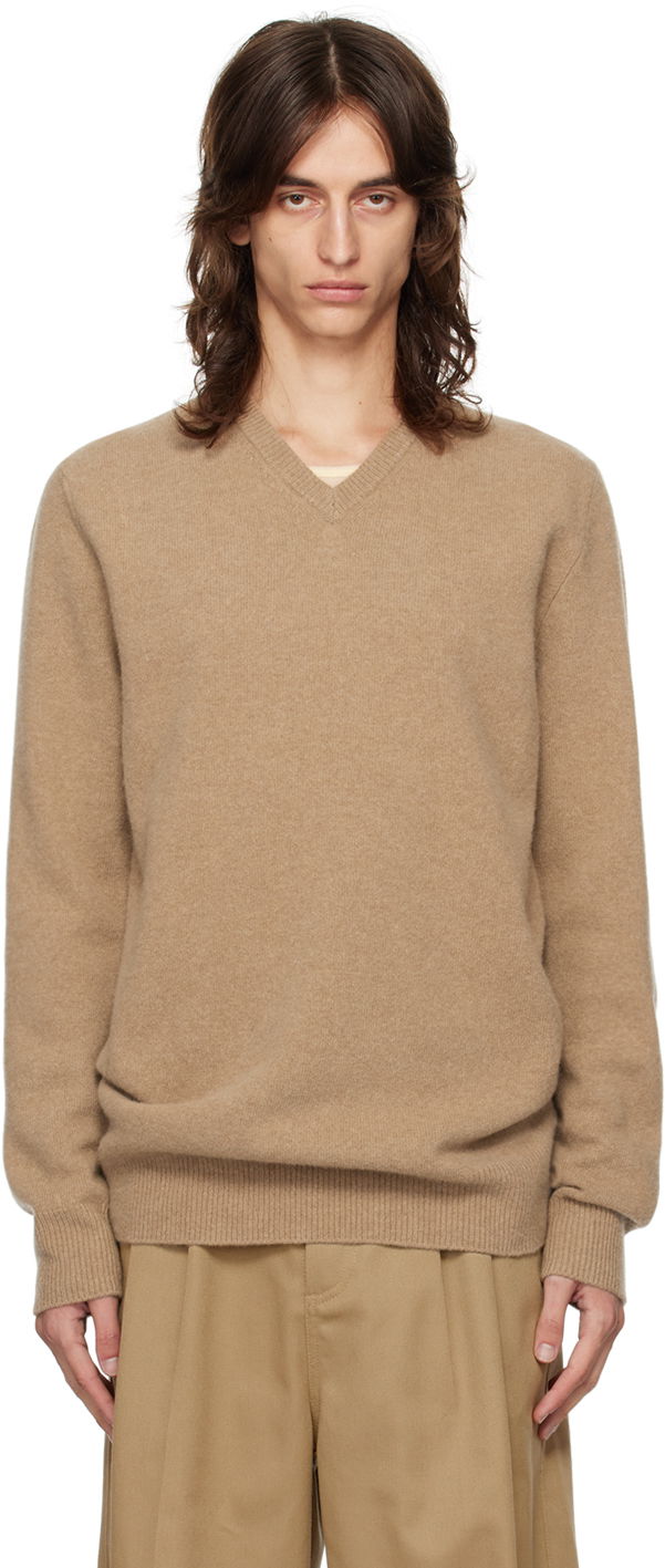Sweater Maison Margiela V-Neck Sweater Brun | S50HN0006 M13058