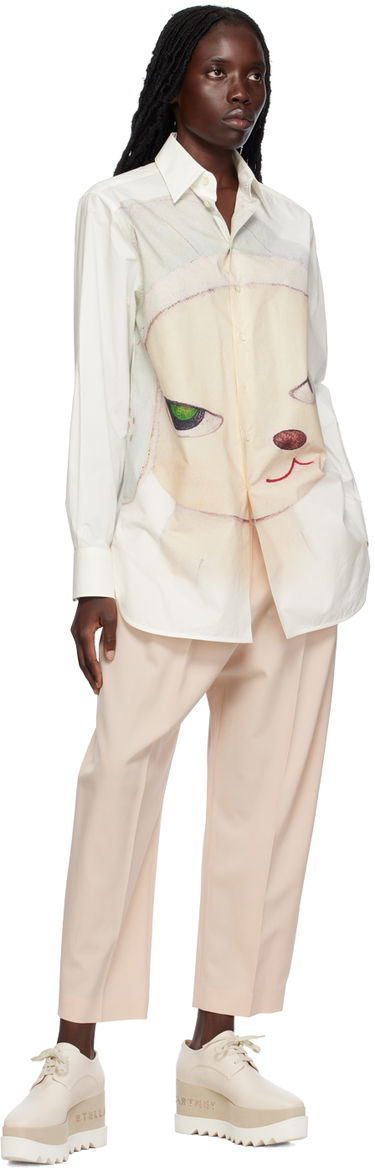 Byxor Stella McCartney Stella McCartney Pleated Cropped Trousers Rosa | 5919643CU704, 3