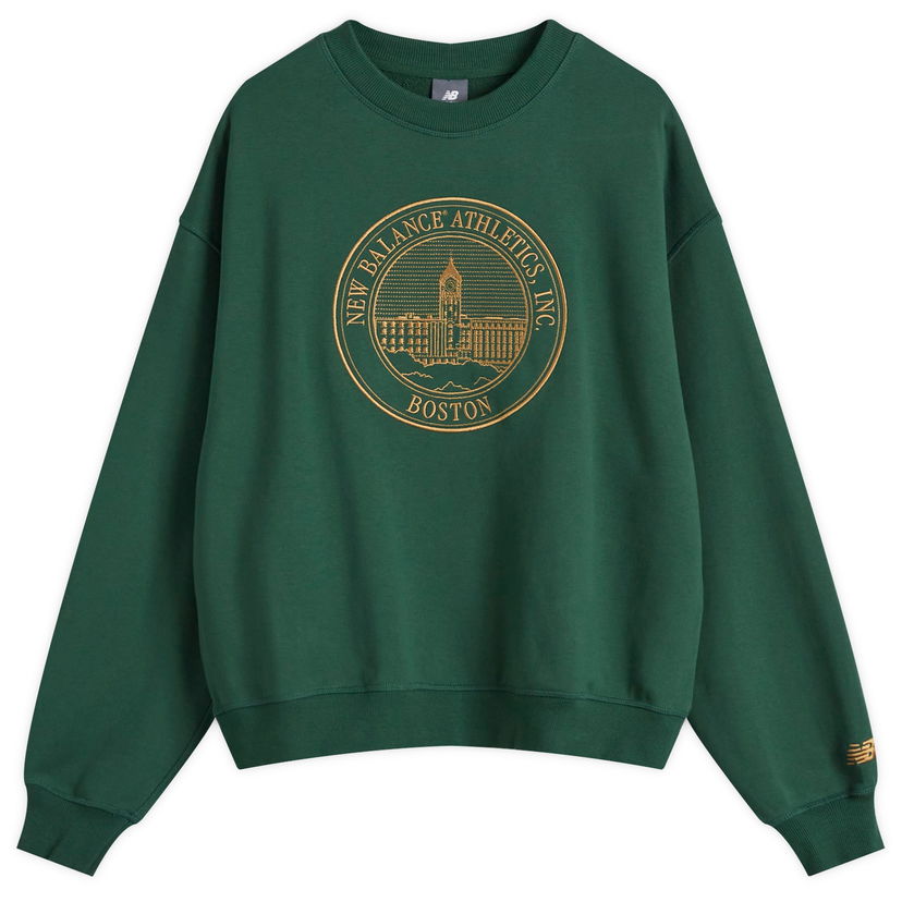 Sweatshirt New Balance Varsity Oversized Crewneck Sweatshirt Grön | WT43553-NWG