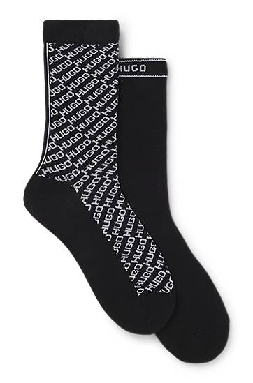 Strumpor BOSS Two-pack of regular-length assorted logo socks Svart | 50543196, 0