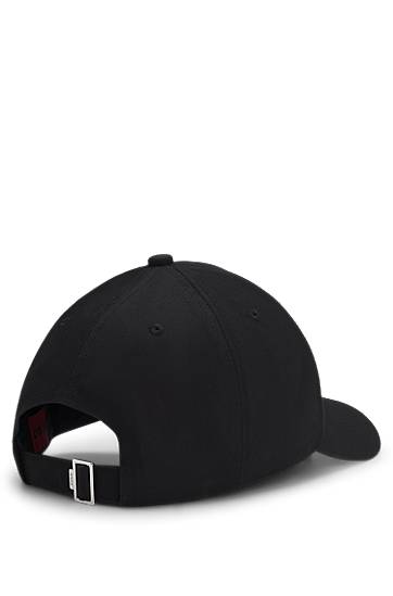 Keps BOSS Cotton-Twill Baseball Cap with Metallic-Effect Embroidered Logo Svart | 50550608, 1
