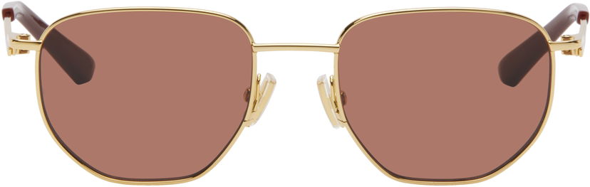 Solglasögon Bottega Veneta Bottega Veneta Split Metal Sunglasses Brun | BV1301S-006