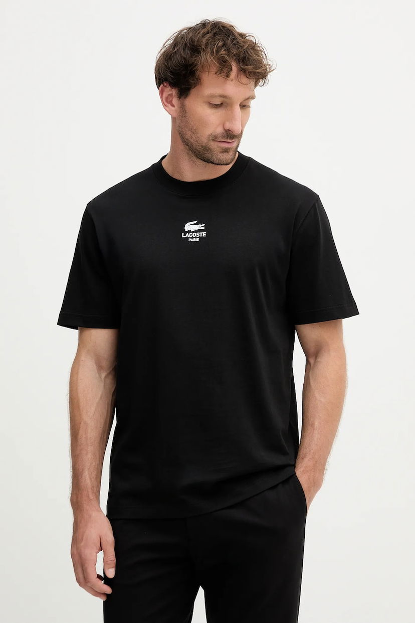 T-shirt Lacoste Lacoste Paris Logo Print T-Shirt Svart | TH2739