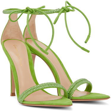 Sneakers och skor Gianvito Rossi Montecarlo Suede Heeled Sandals Grön | G61408-15RIC-CAM, 3