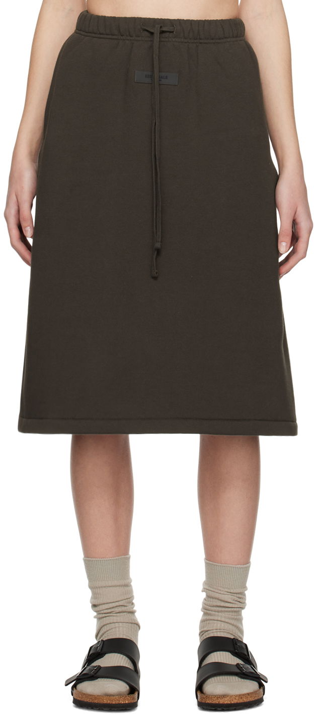 Kjol Fear of God Fear of God ESSENTIALS Drawstring Midi Skirt Brun | 160BT225030FW