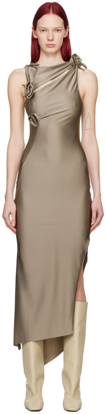 Klä Coperni Flower Detail Maxi Dress Brun | COPR44545