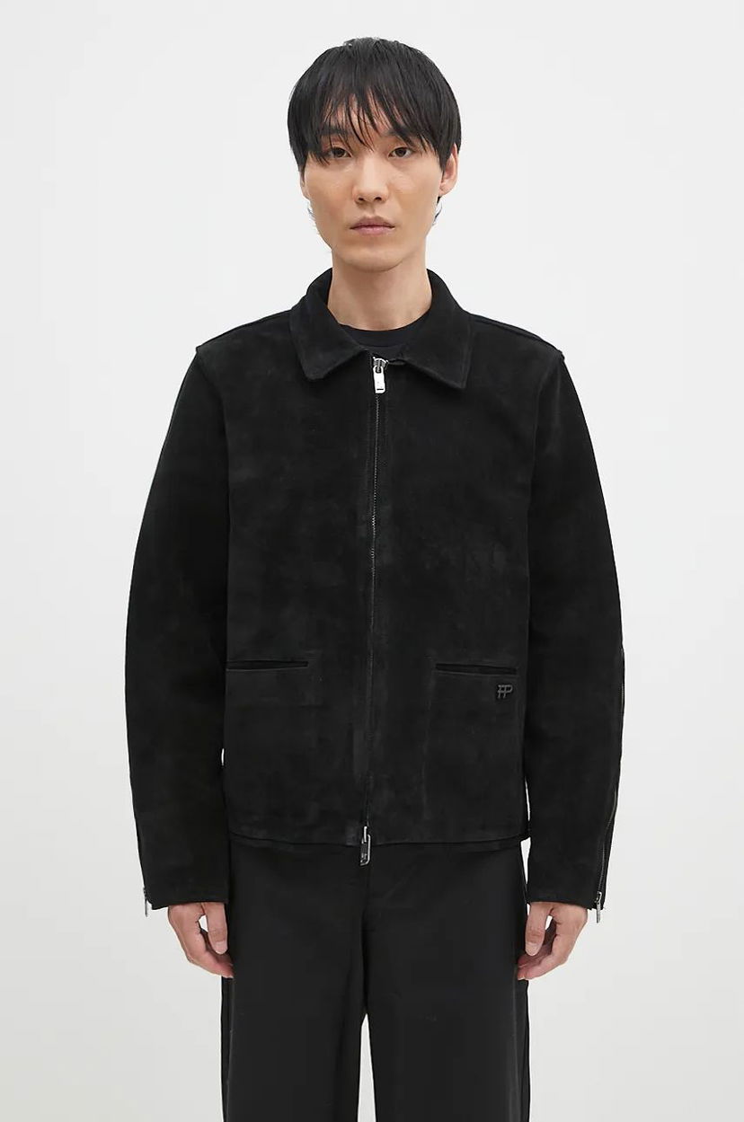 Jacka Filling Pieces Leather Jacket Suede Svart | 75922791861