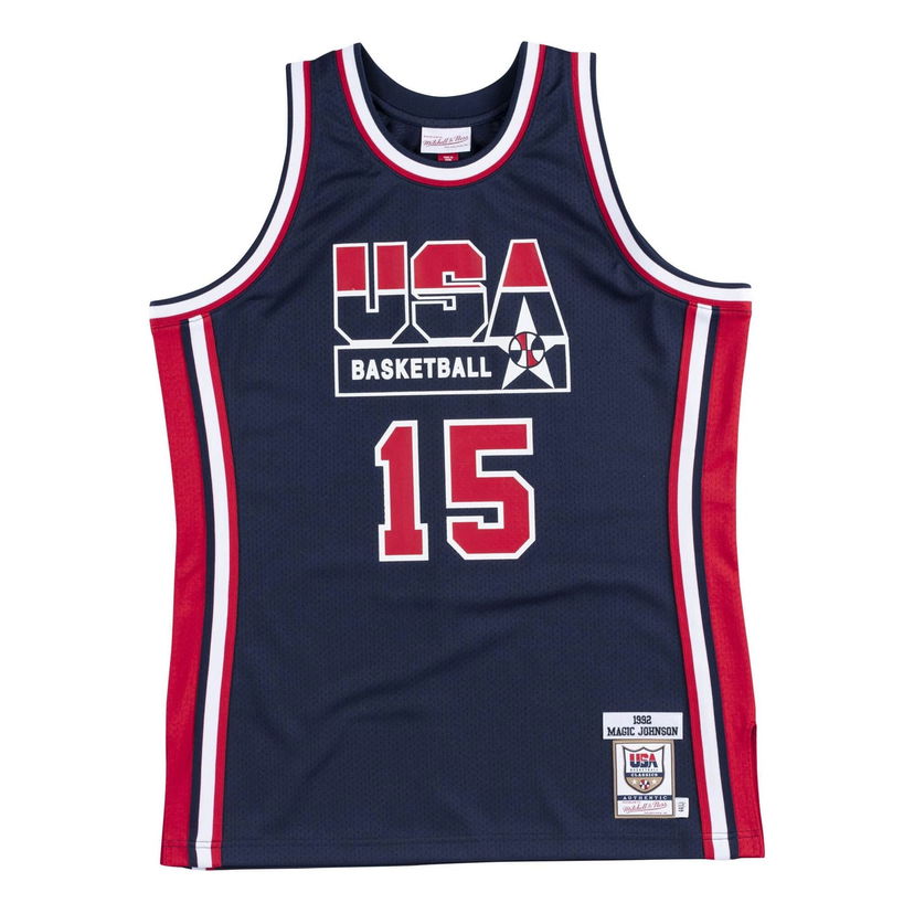 Jersey Mitchell & Ness Team USA 1992 'Magic Johnson 15' Jersey Blå | AJY4GS18413-USANAVY92EJH