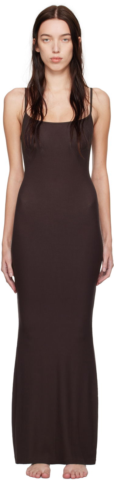 Klä SKIMS Soft Lounge Long Slip Dress Brun | AP-DRS-0596, 0