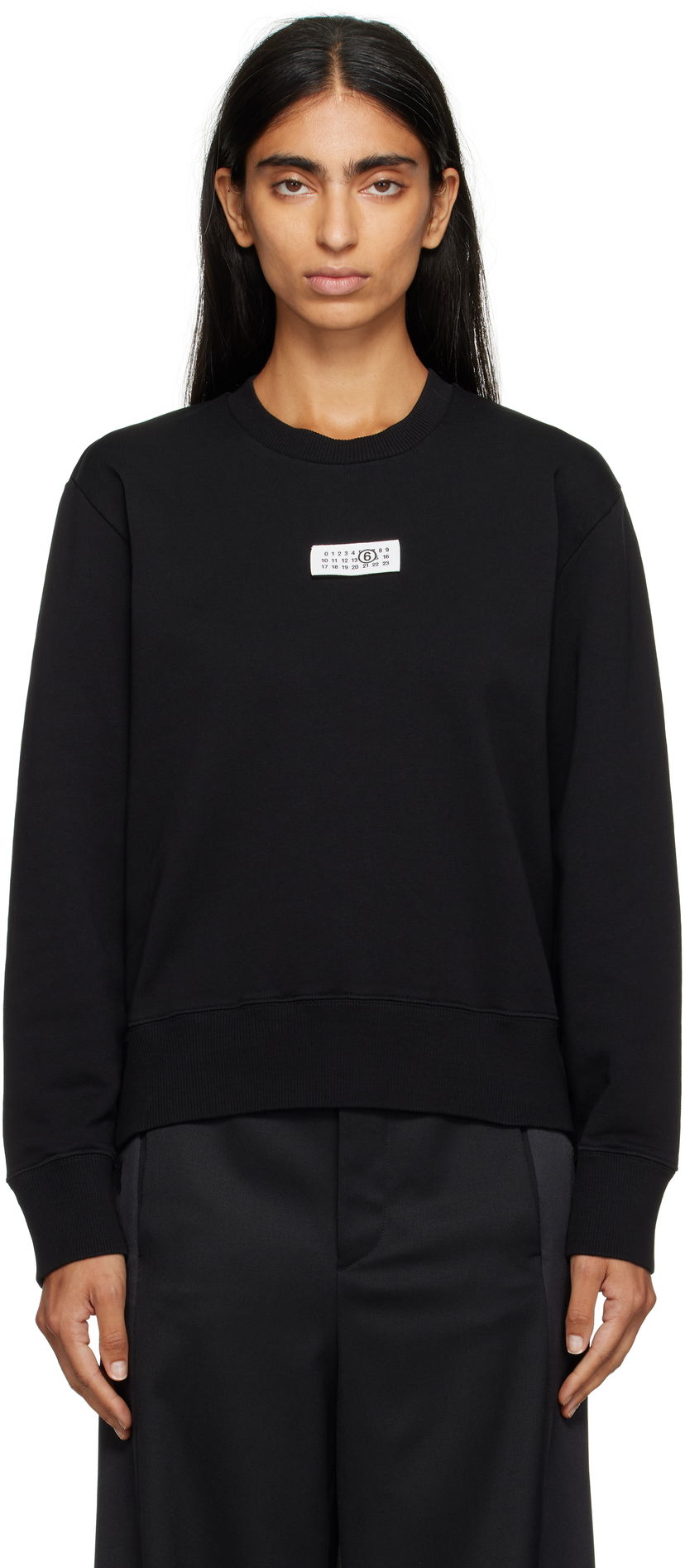 Sweatshirt Maison Margiela MM6 Maison Margiela Logo Patch Sweatshirt Svart | S52GU0247 M25025