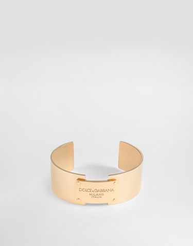 Armband Dolce & Gabbana Metal Cuff Bracelet With Logo Tag Metallisk | WBR1H1W1111ZOO00, 0