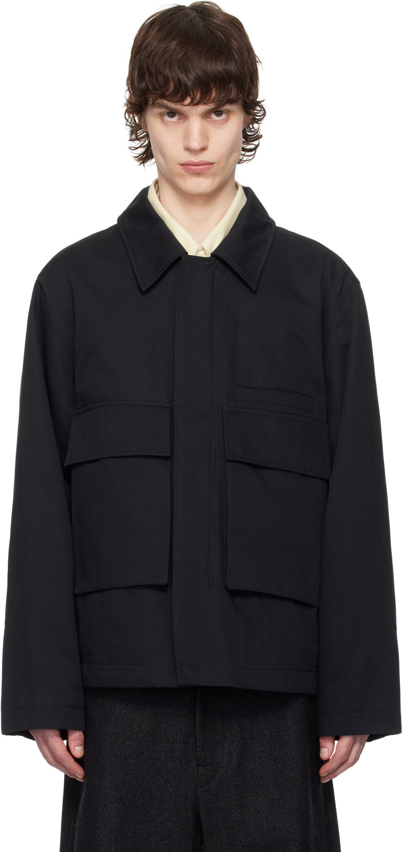 Jacka LEMAIRE Lemaire Quilted Jacket with 3D Pockets Svart | OW1108 LF1309