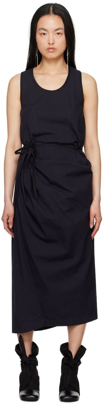 Klä LEMAIRE Wrap Midi Dress Svart | DR1053 LF1253