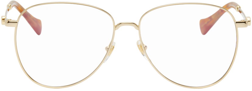 Kläder Gucci Aviator Glasses Beige | GG1419S-004