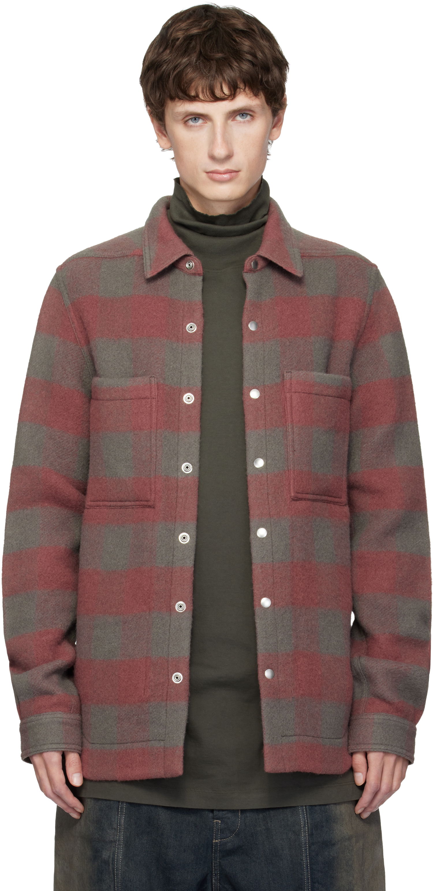 Skjorta Rick Owens Concordians Checked Wool Shirt Flerfärgad | RU02E1744 WJP, 0
