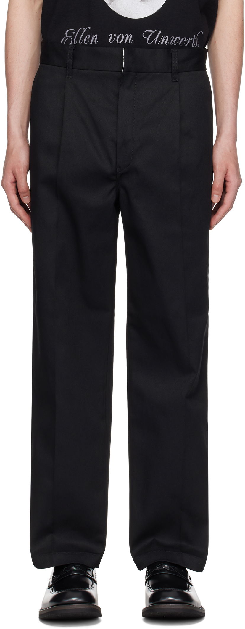 Byxor WACKO MARIA WACKO MARIA x Dickies Edition Pleated Trousers Svart | 25SS-WMP-DC01