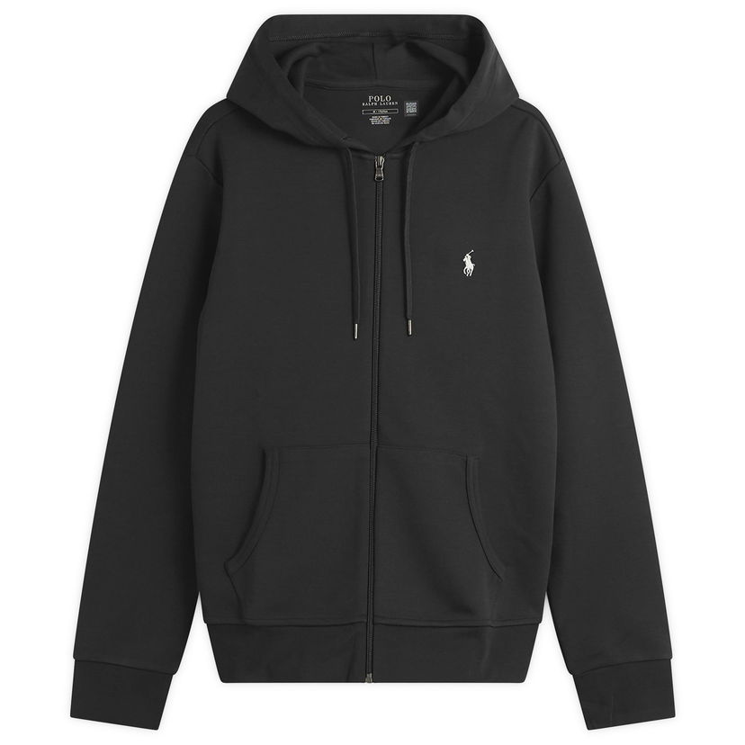 Sweatshirt Polo by Ralph Lauren Double Knit Tech Zip Hoodie Svart | 710888282-BLK