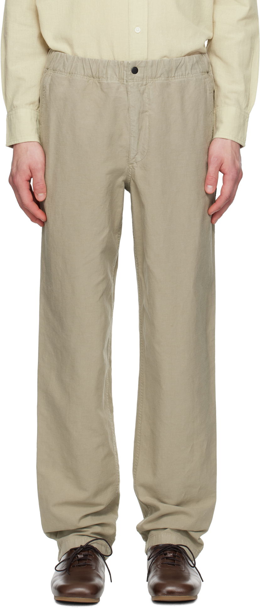 Byxor NORSE PROJECTS Norse Projects Ezra Relaxed Cotton Linen Trousers Beige | N25-0420