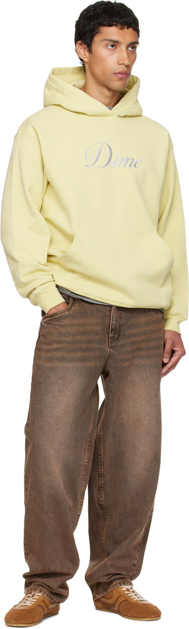 Sweatshirt Dime Dime Cursive Hoodie Gul | DIMEFA2556CRE, 3