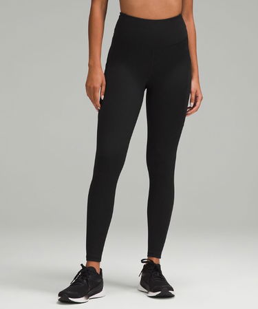 Damasker lululemon Fast and Free High-Waisted Fleece Pockets Leggings 71 cm Size 10 Svart | prod11530529, 0