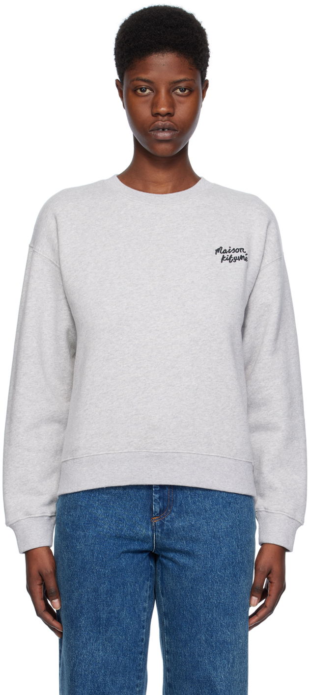 Sweatshirt MAISON KITSUNÉ Handwriting Sweatshirt Grå | MW00314KM0307