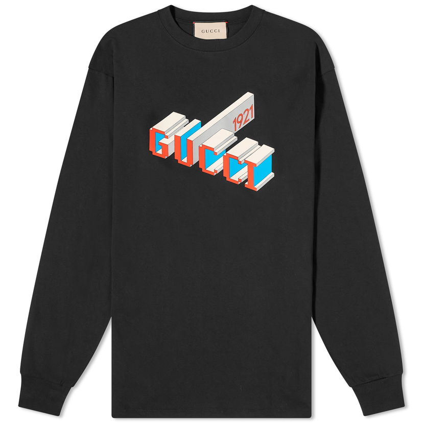 Sweater Gucci 3D Logo Crewneck Svart | 774304-XJF69-1152