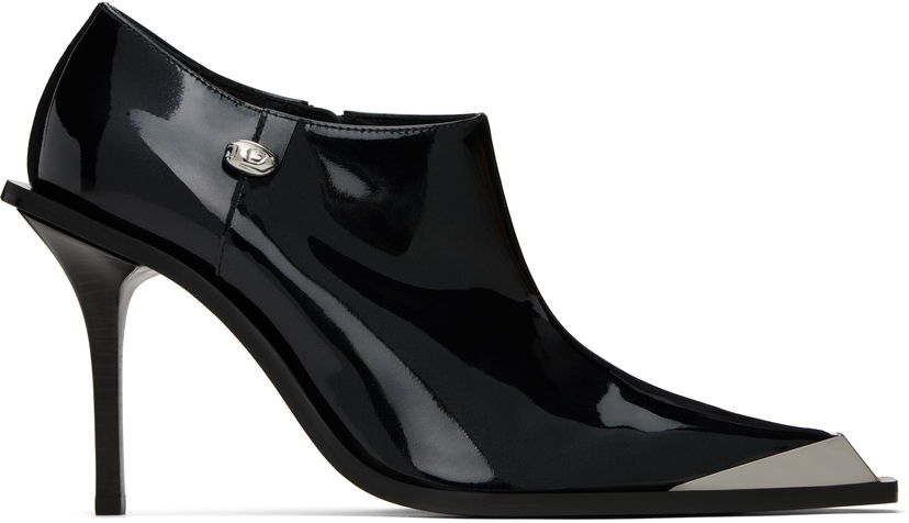 Kläder Diesel Diesel D-Tona SC Patent Leather Heeled Ankle Boots Svart | Y03531 PS598 D-TONA D-TONA SC