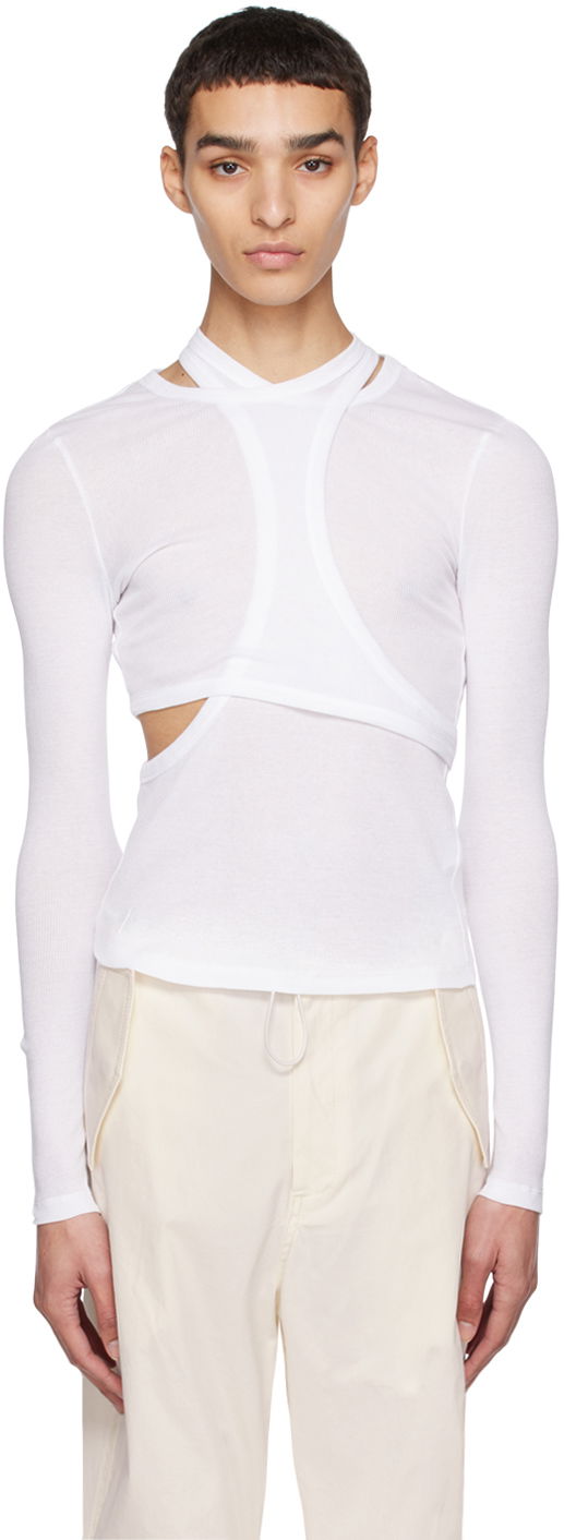 T-shirt Dion Lee Modular Cutout Long Sleeve T-Shirt Vit | C3102R23
