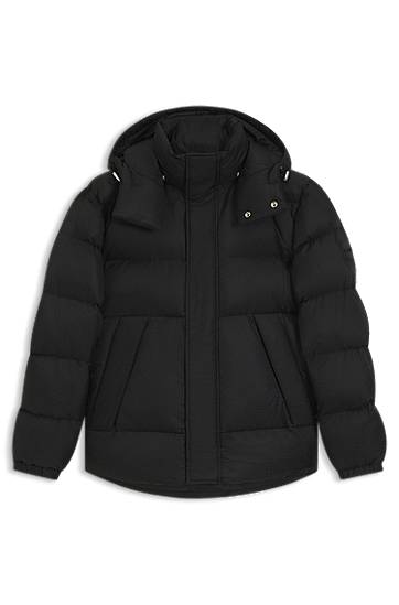 Pufferjacka BOSS Water-Repellent Monogram Jacquard Puffer Jacket Svart | 50548727