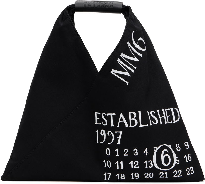 Handväska Maison Margiela Maison Margiela Mini Jersey Tote 'Established Print' Svart | SB6WD0013 P7260