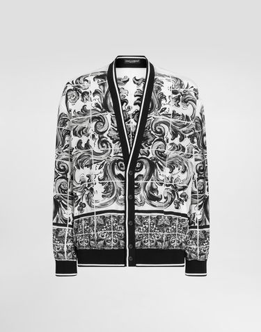 Sweater Dolce & Gabbana Dolce & Gabbana Majolica-Print Silk Cardigan Flerfärgad | G9BOPTHI1ZIHH5DQ, 0