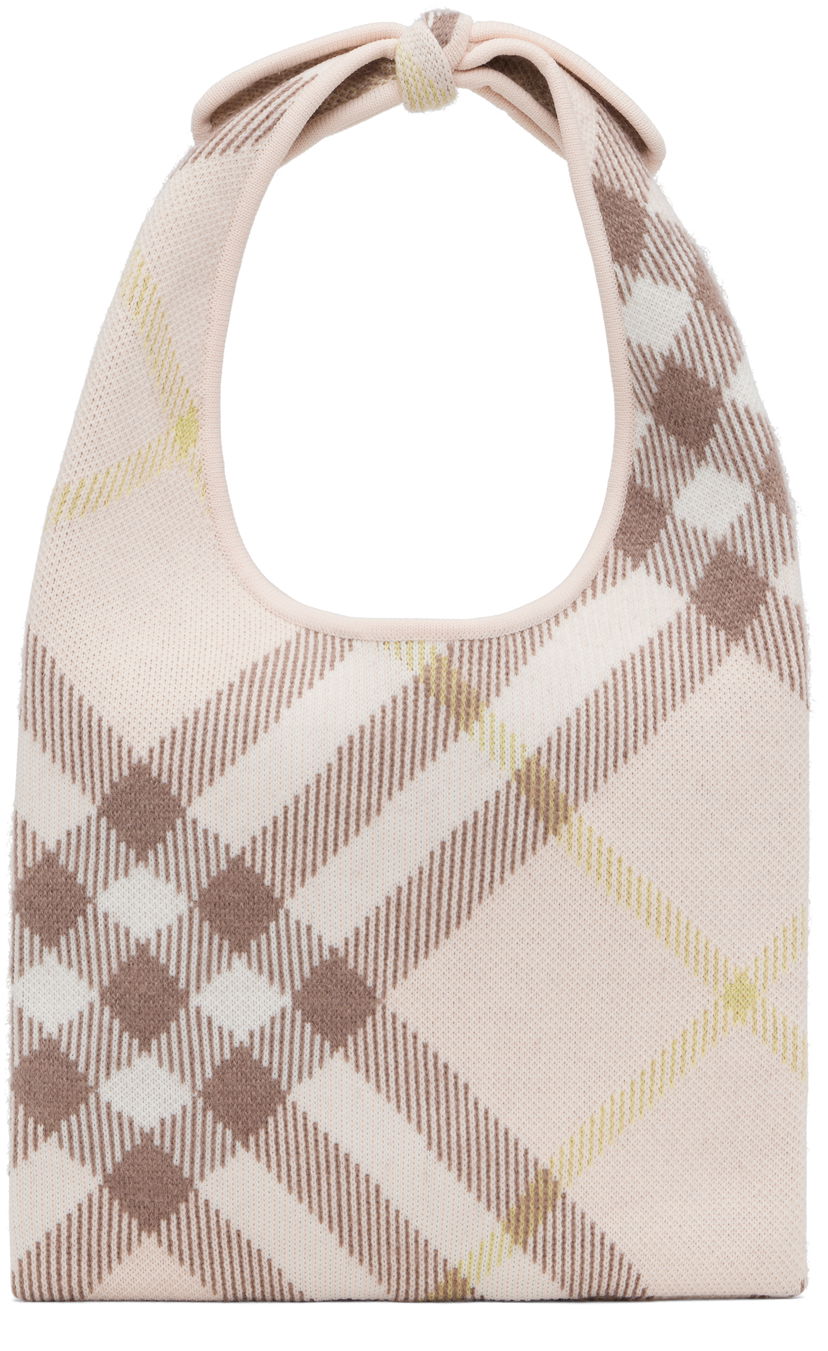 Tygpåse Burberry Burberry Check Tie Tote Bag Rosa | 8112008