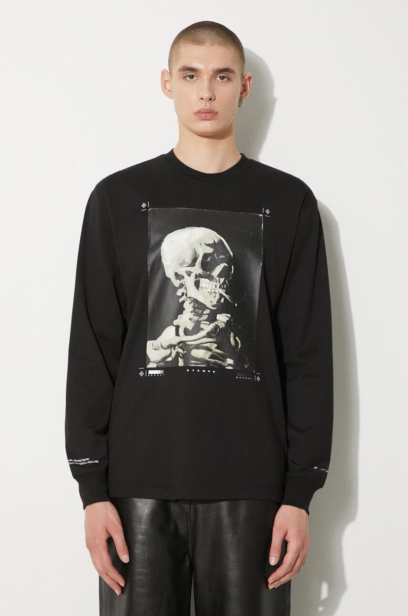 T-shirt Stampd STAMPD Skeleton Relaxed Fit Graphic Long Sleeve T-Shirt Svart | SLA.M3249LT.BLK
