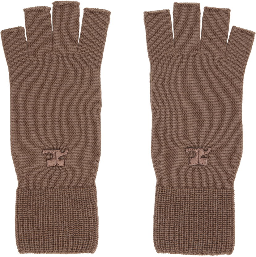 Handskar Courrèges Courrèges Wool Fingerless Gloves Brun | 325MGT031FI0036
