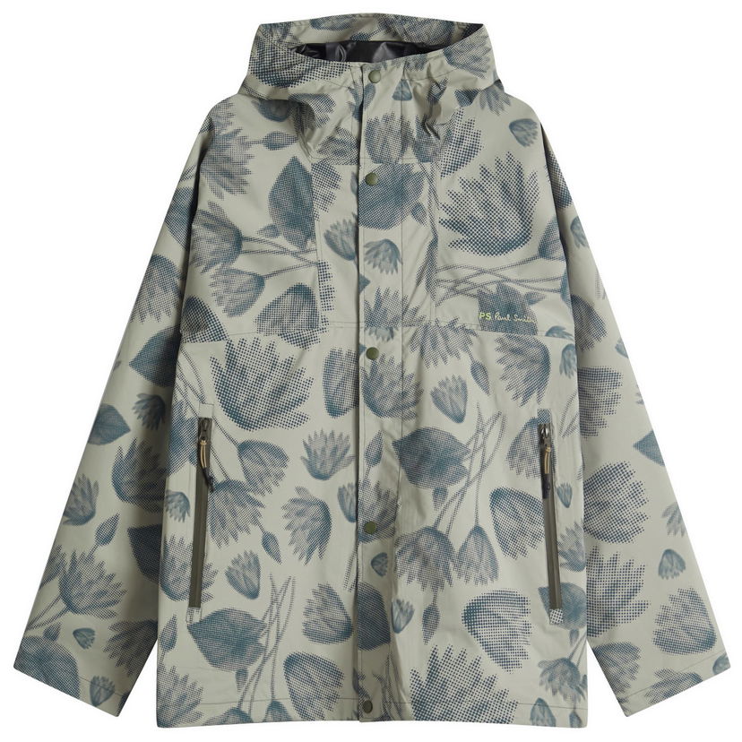 Regnrock Paul Smith Paul Smith Pixilated Flower Print Hooded Jacket Grön | M2R-153Z-P22255-61