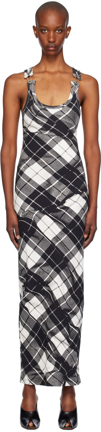 Klä Jean Paul Gaultier Gaultier Tartan Maxi Dress Svart | 24/31-F-RO302-J565-000201