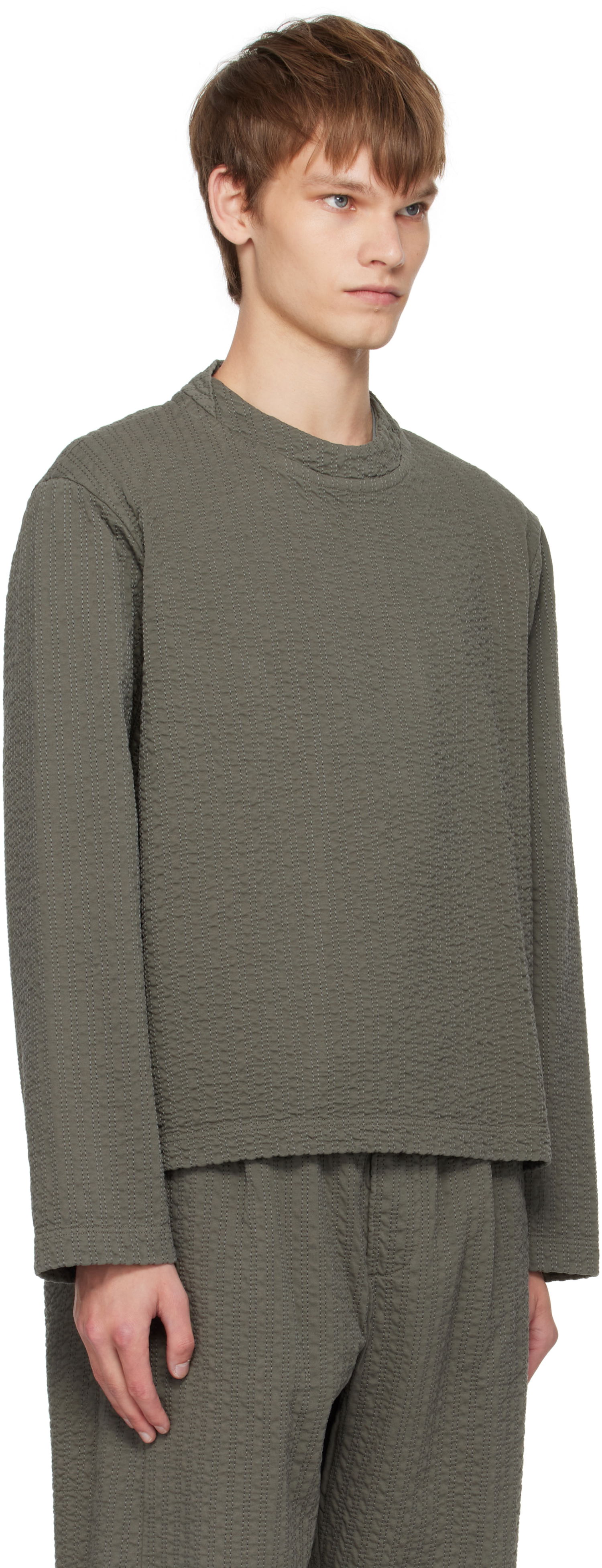 T-shirt Craig Green Craig Green Embroidered Linestitch Smock T-Shirt Grön | CGAW25CWOSHI69, 1