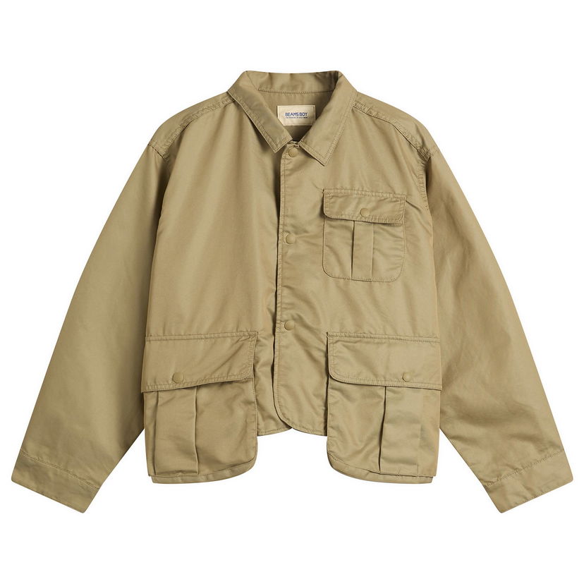 Jacka BEAMS Chambray Gabardine Short Fishing Jacket Beige | 1318-0412-120-20