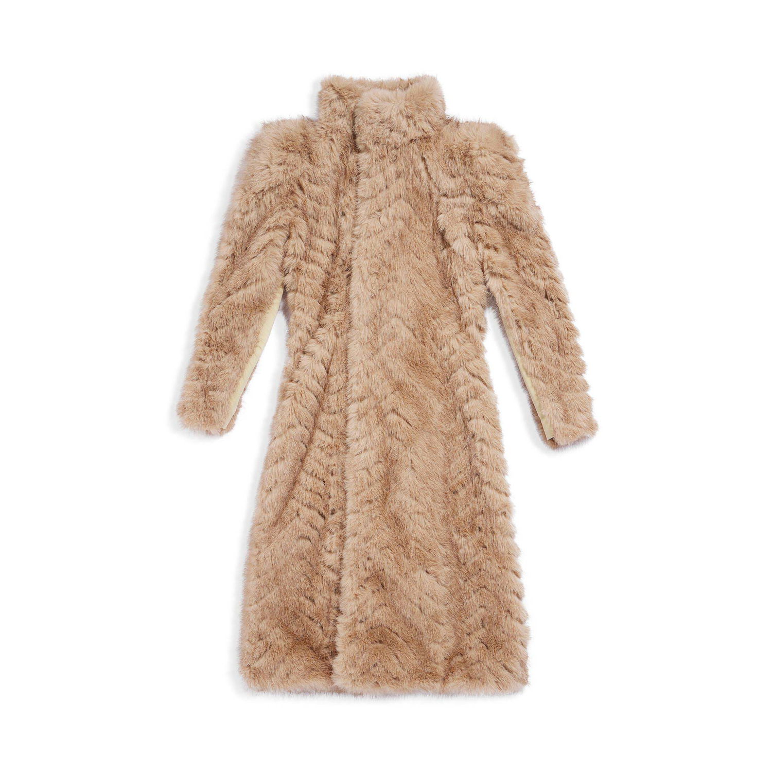 Rockar Balenciaga Round Shoulder Fitted Coat Beige | 768930TPQ142602, 0