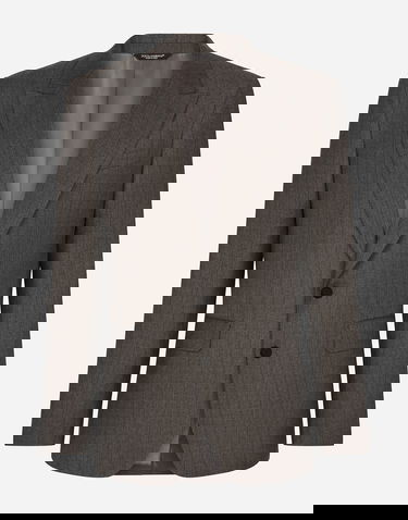 Jacka Dolce & Gabbana Dolce & Gabbana Single-Breasted Pinstripe Flannel Jacket Grå | G2TV4TFRBDFS8051, 0